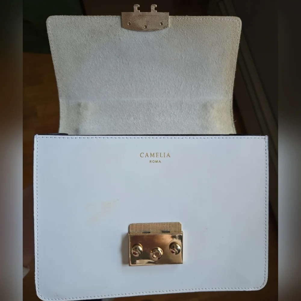 Camelia White Top Handle Crossbody Bag